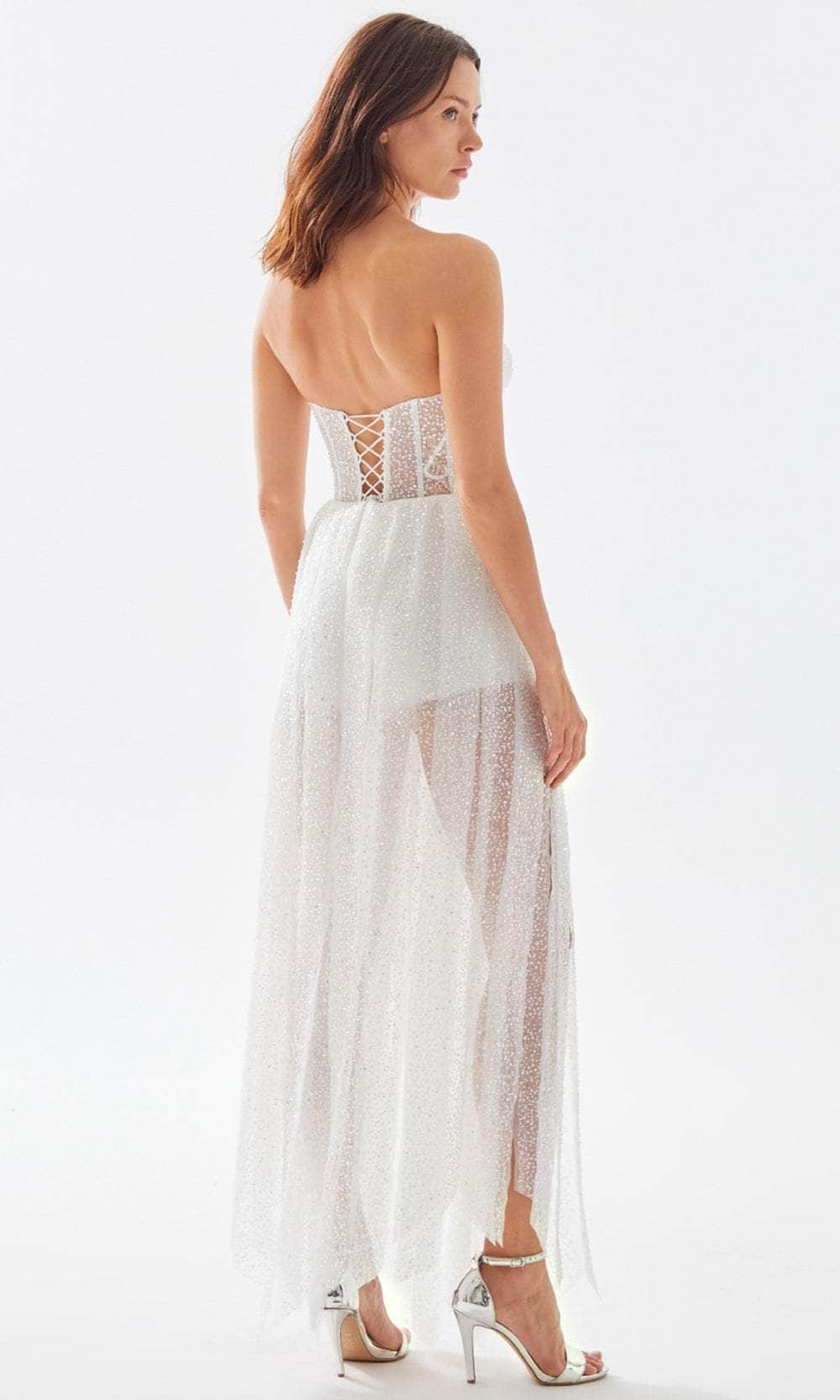 Tarik Ediz 52131 - Beaded Sheer Strapless Dress Evening Dresses