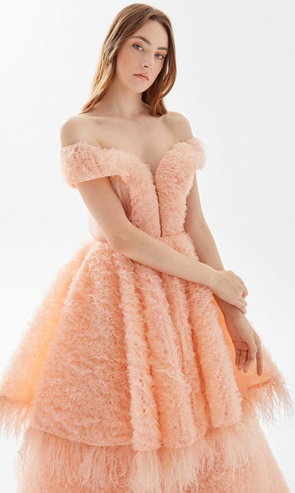 Tarik Ediz 52141 - Tiered Ruffle-Detailed Gown Special Occasion Dress