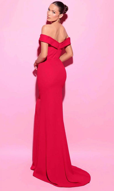 Tarik Ediz 54021 - V-Neck Fitted Evening Gown Evening Gown