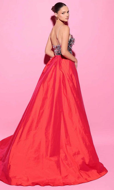 Tarik Ediz 54198 - Spaghetti Strap Wrap Skirt Evening Gown Prom Dresses