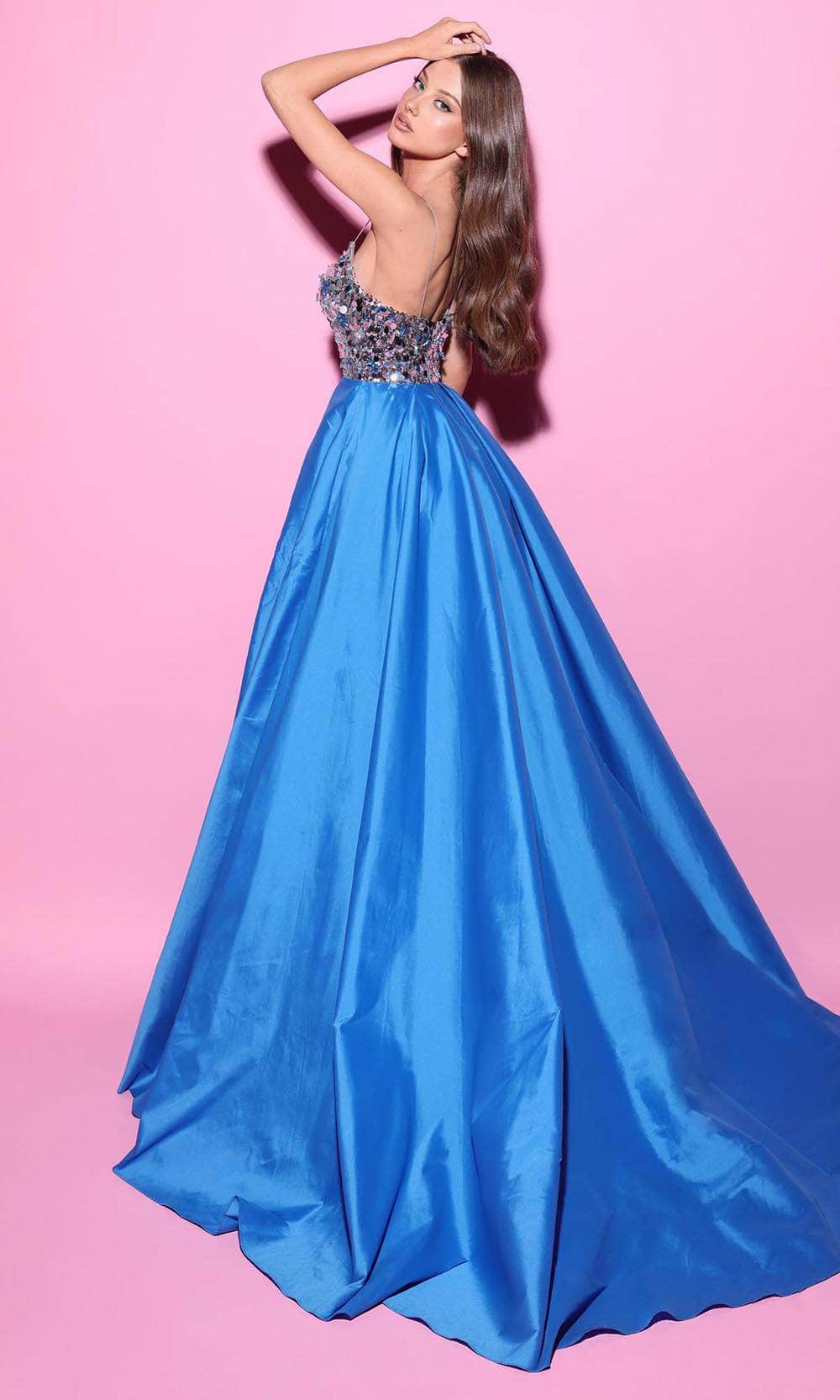 Tarik Ediz 54198 - Spaghetti Strap Wrap Skirt Evening Gown Prom Dresses