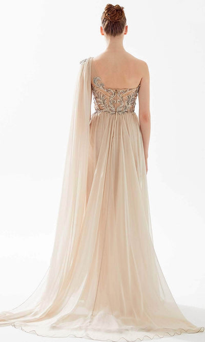 Tarik Ediz 98222 - Embroidered Asymmetric Evening Dress Pageant Dresses