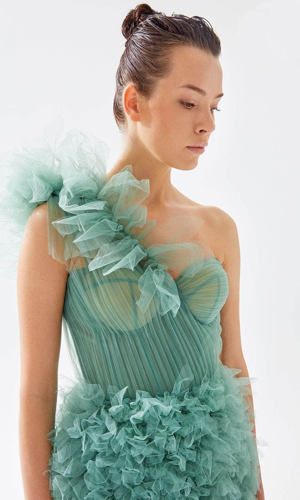 Tarik Ediz 98265 - Ruffled Tulle Evening Gown Evening Dresses