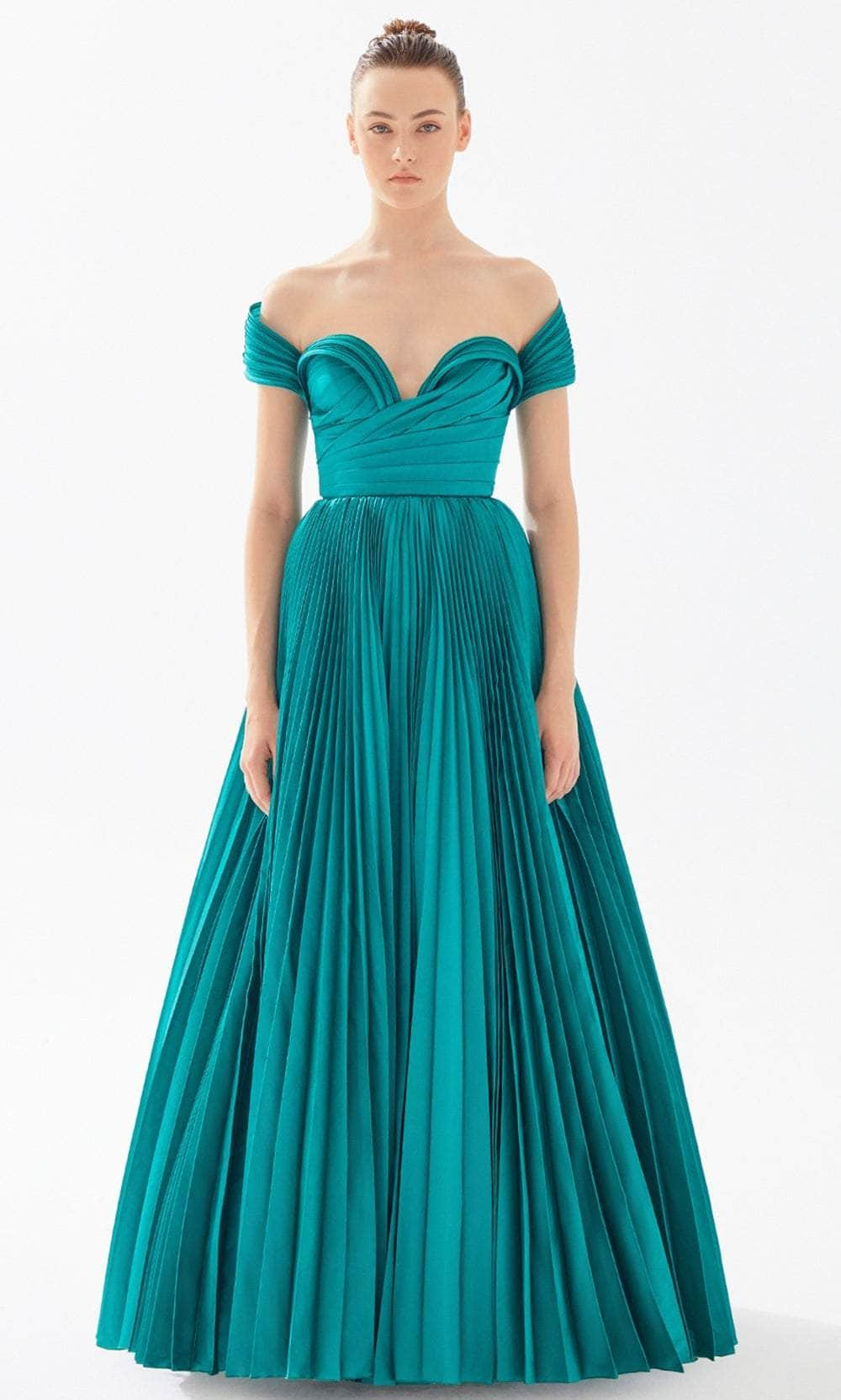 Tarik Ediz 98276 - Off Shoulder A-Line Evening Gown Evening Dresses