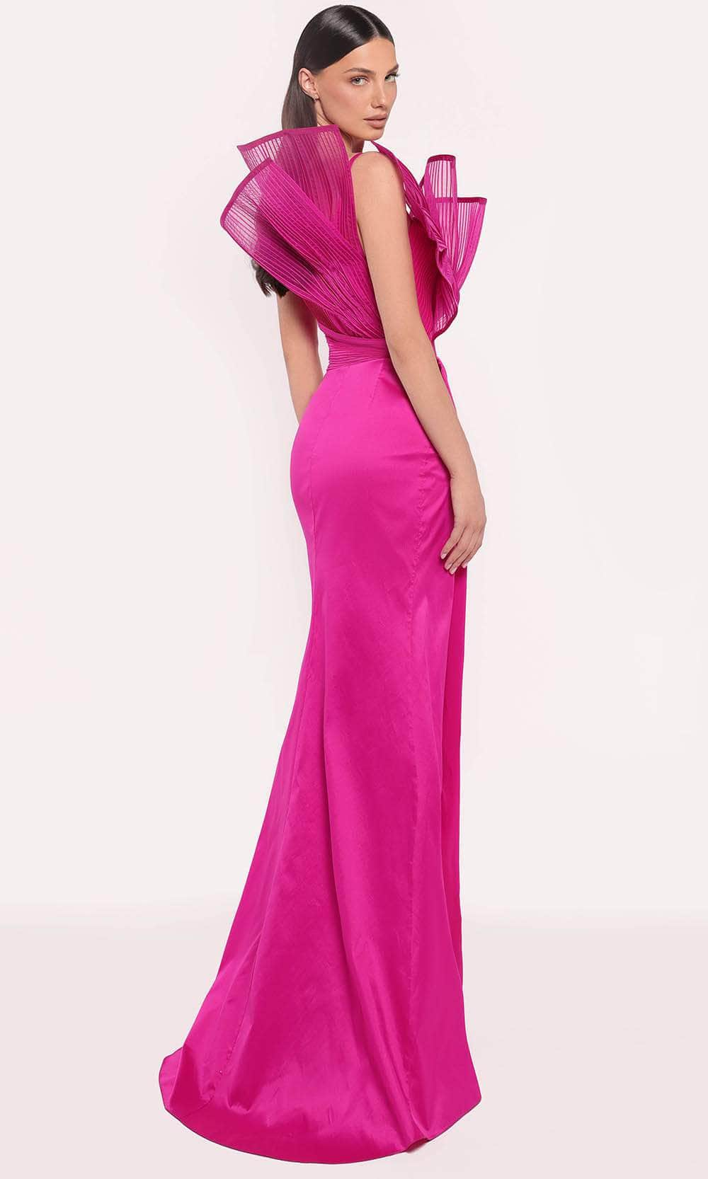 Tarik Ediz 98705 - Draped Crumbcatcher Evening Gown Evening Dresses