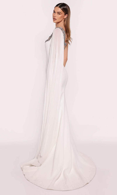 Tarik Ediz 98713 - Cape Sleeve Chain Evening Gown Evening Gown