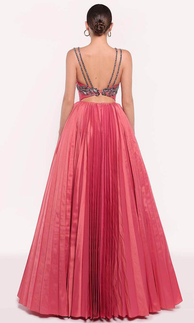 Tarik Ediz 98715 - Shirred V-Neck Evening Gown Ball Gowns