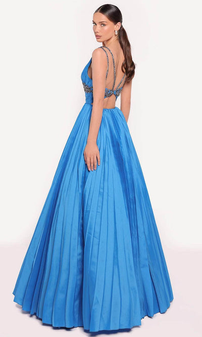 Tarik Ediz 98715 - Shirred V-Neck Evening Gown Ball Gowns