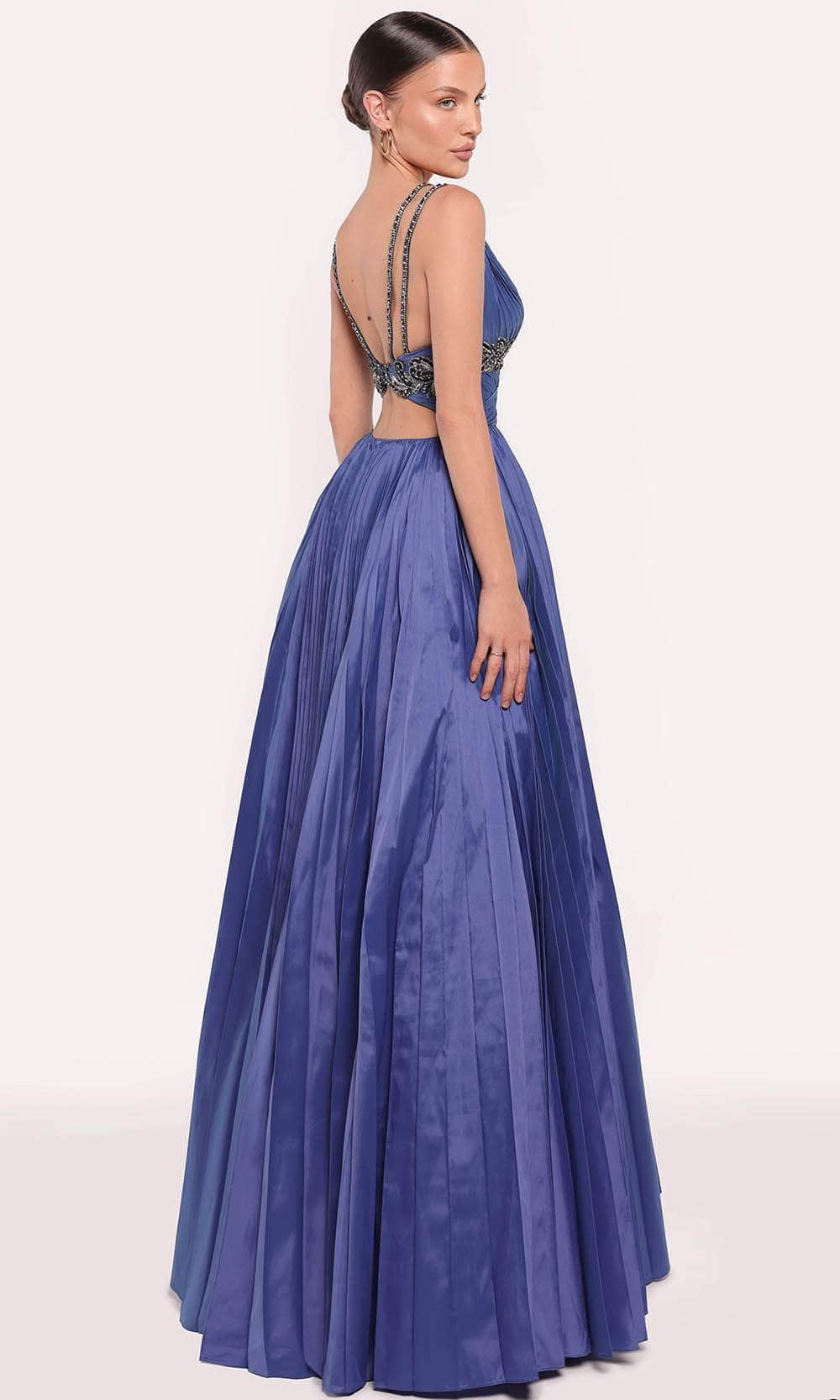 Tarik Ediz 98715 - Shirred V-Neck Evening Gown Ball Gowns