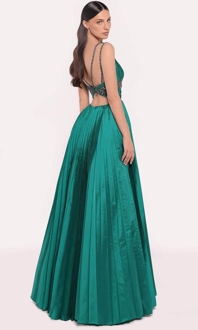 Tarik Ediz 98715 - Shirred V-Neck Evening Gown Ball Gowns