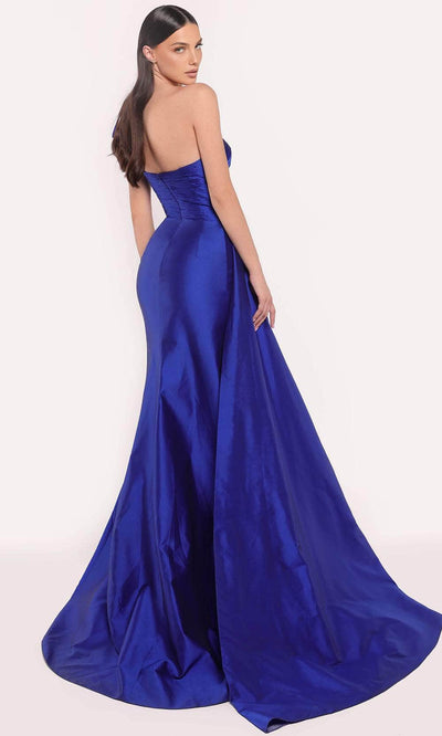 Tarik Ediz 98742 - Shirred One Shoulder Evening Gown Prom Dresses