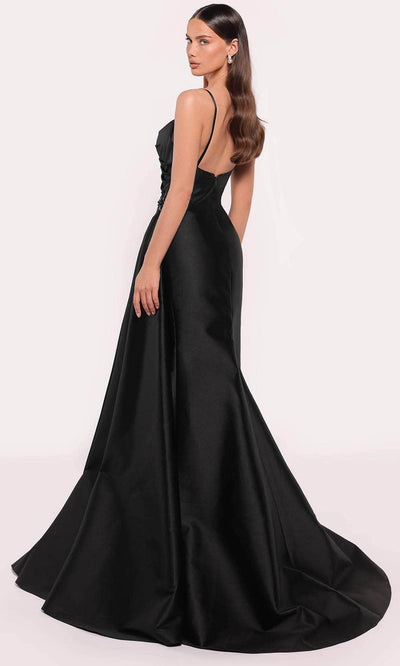 Tarik Ediz 98756 - Scoop Pleated Evening Gown Prom Dresses