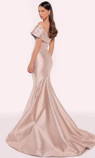 Tarik Ediz 98766 - Asymmetrical Neck Evening Gown Evening Dresses