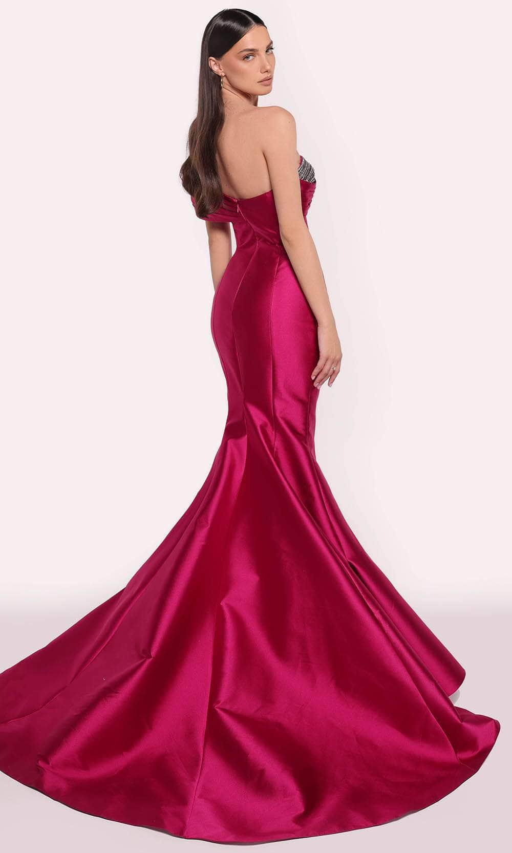 Tarik Ediz 98766 - Asymmetrical Neck Evening Gown Evening Dresses