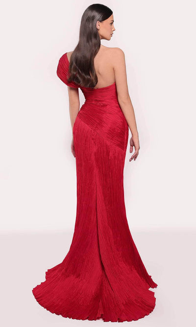 Tarik Ediz 98767 - One Shoulder Shirred Gown Evening Dresses