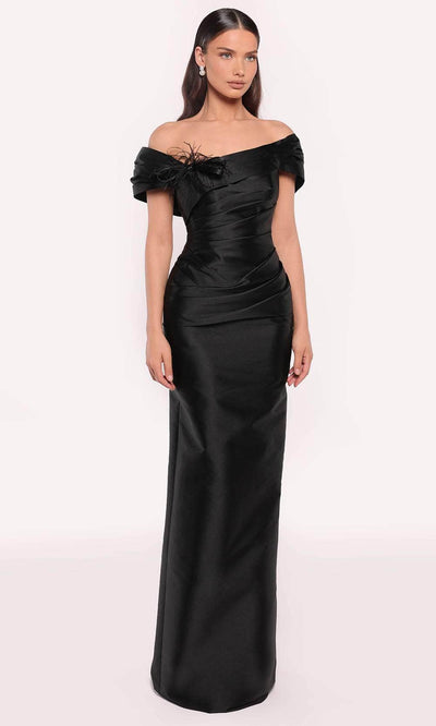 Tarik Ediz 98771 - Off Shoulder Sheath Evening Gown Evening Gown 0 /  Black