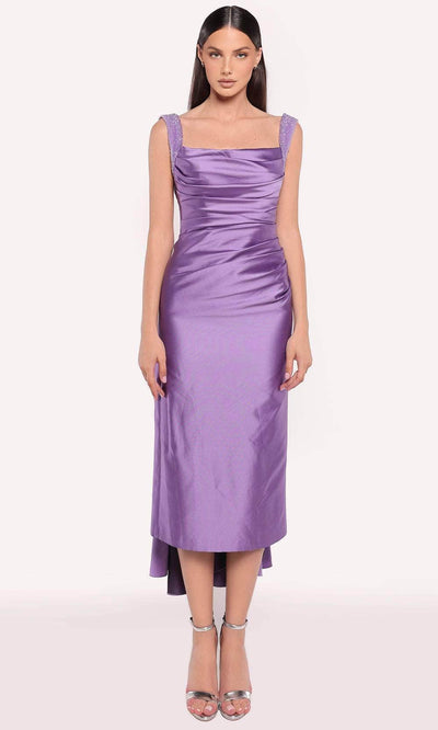 Tarik Ediz 98785 - Open Back Taffeta Dress Cocktail Dresses 0 /  Lavander