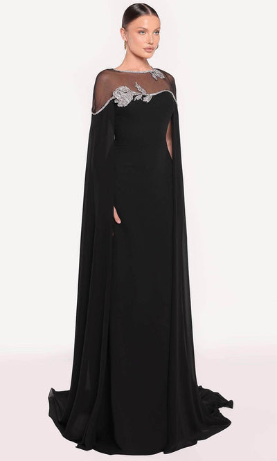 Tarik Ediz 98807 - Illusion Jewel Long Gown Mother of the Bride Dresses 0 /  Black