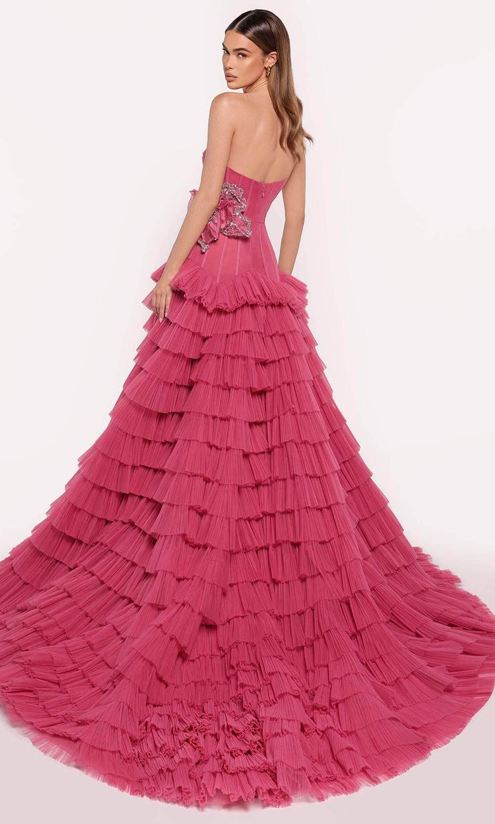 Tarik Ediz 98883 - Shirred Tier Evening Gown Evening Gown