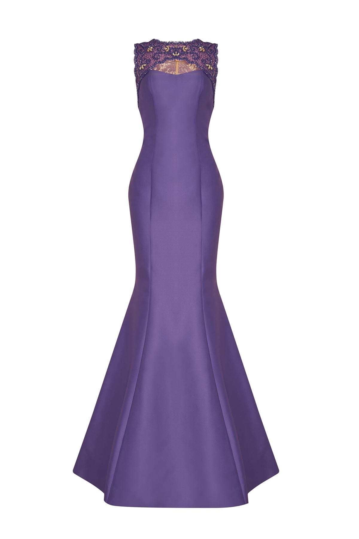 Tarik Ediz - Bateau Neck Mermaid Gown 50020 Special Occasion Dress 0 / Purple