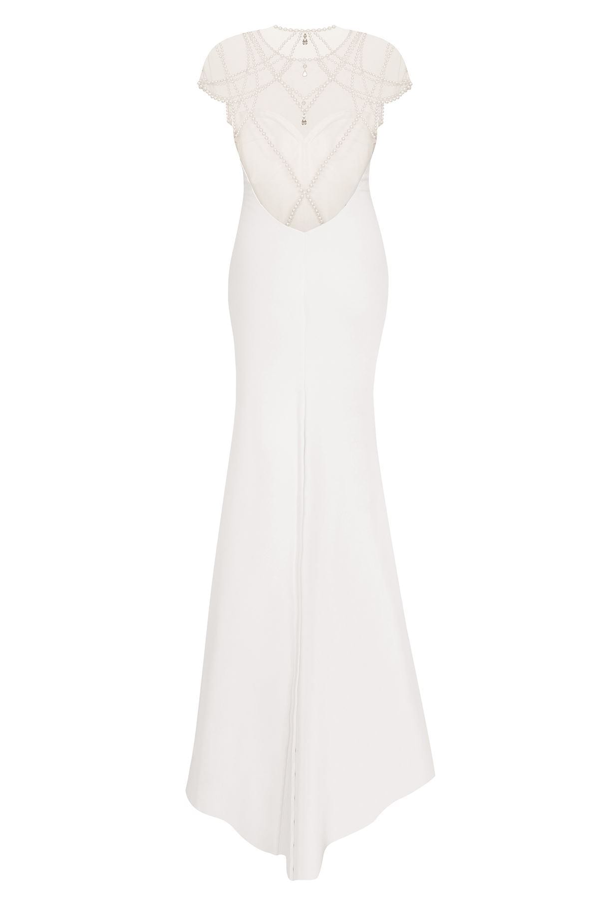 Tarik Ediz - Pearl Accented Trumpet Dress 50098 Special Occasion Dress