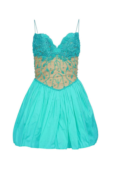 Tarik Ediz - Sleeveless Sweetheart Bow Accented Short Dress 90378 Special Occasion Dress 0 / Green