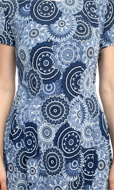 Connected Apparel TAX97664M1 - Puff Print Jewel Neckline Short Dress Homecoming Dresses