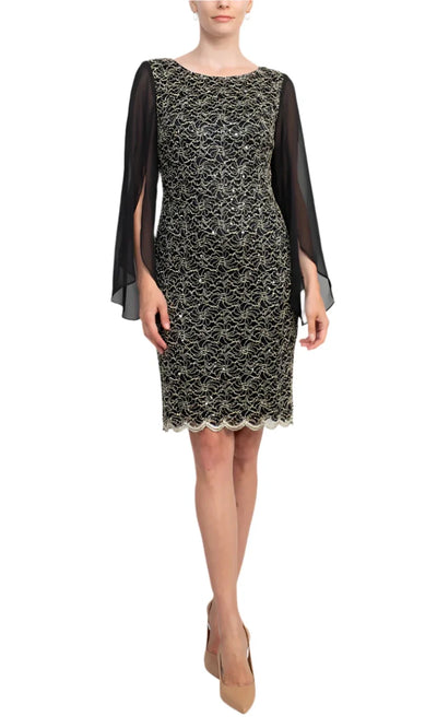 Connected Apparel TCM11590M1 - Sequined Lace Knee-Length Dress Homecoming Dresses