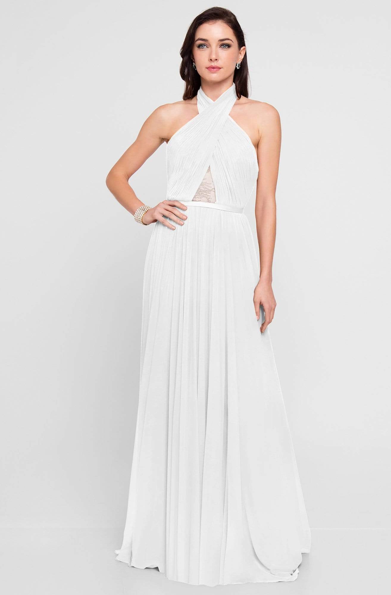 Terani Couture - 1813B5193 Crisscross High Halter Illusion Cutout Gown Special Occasion Dress