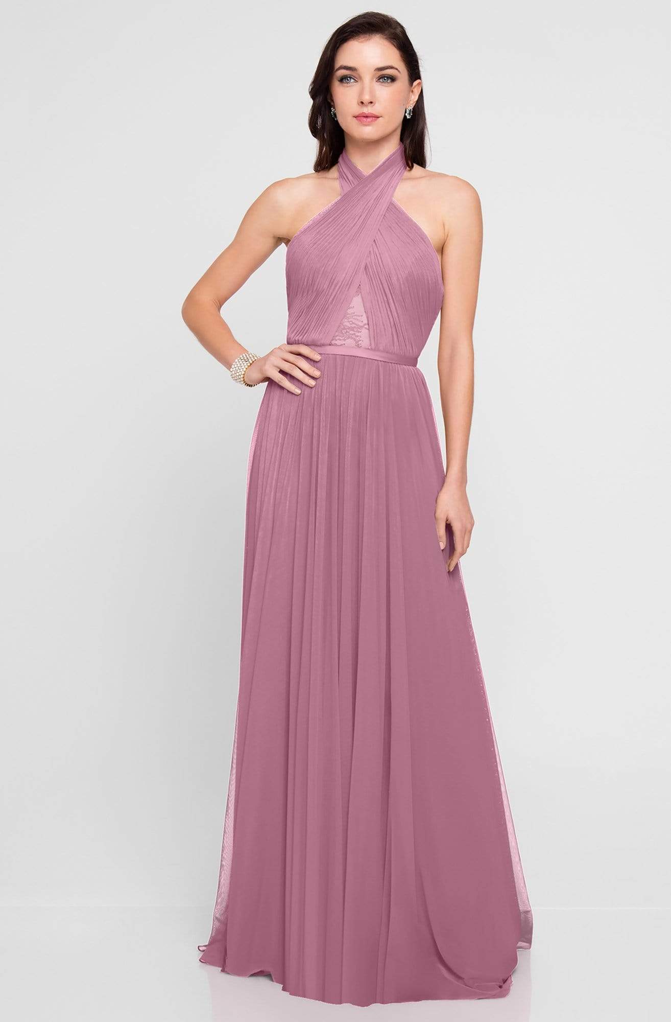 Terani Couture - 1813B5193 Crisscross High Halter Illusion Cutout Gown Special Occasion Dress