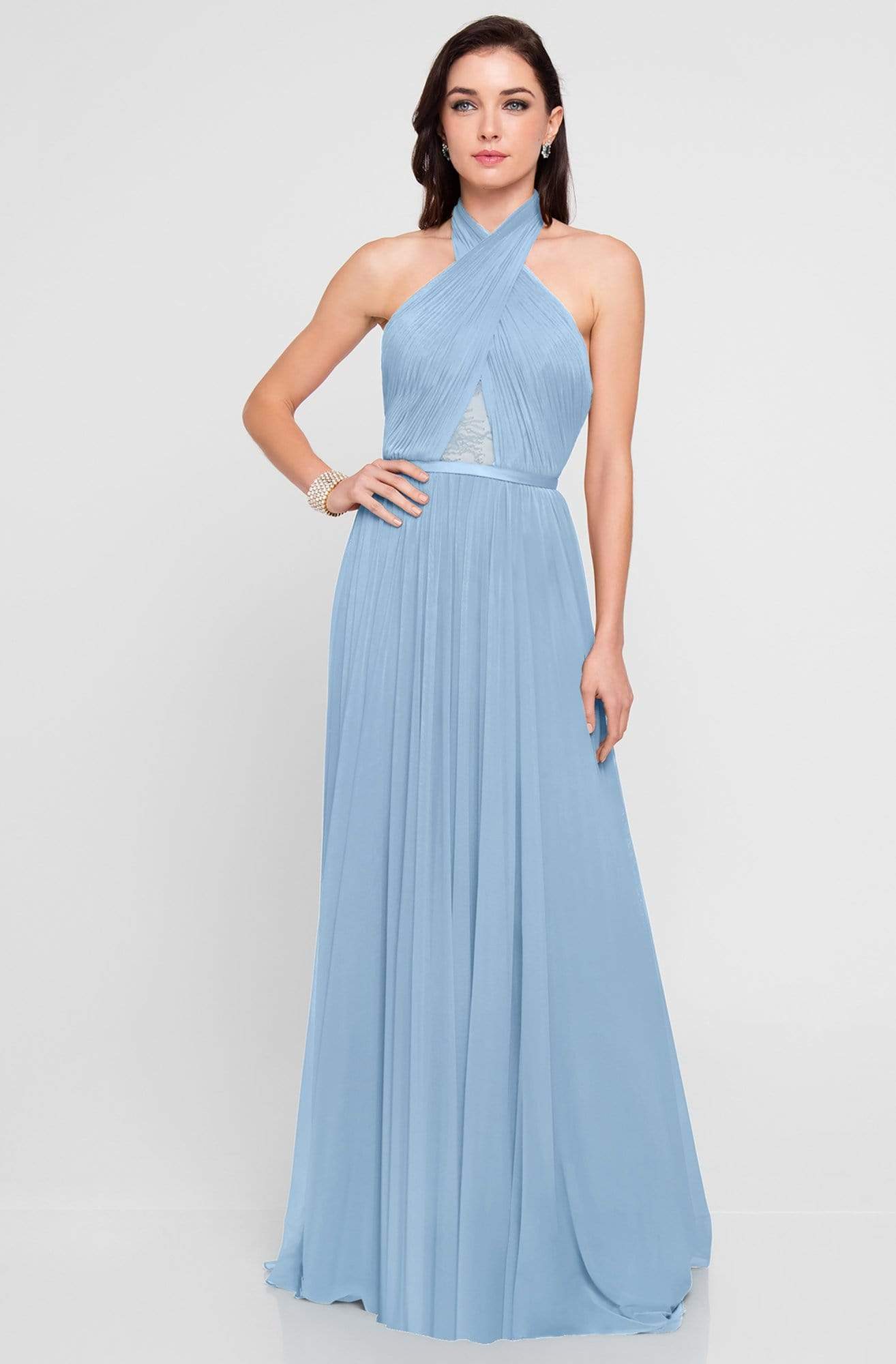 Terani Couture - 1813B5193 Crisscross High Halter Illusion Cutout Gown Special Occasion Dress