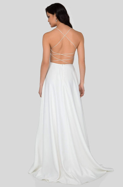 Terani Couture - 1911P8178 Strappy Open Back Matte Satin Gown Special Occasion Dress