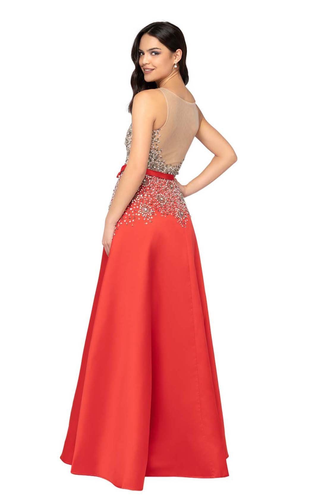 Terani Couture - 1911P8497 Beaded Plunging V-Neck A-Line Gown Evening Dresses