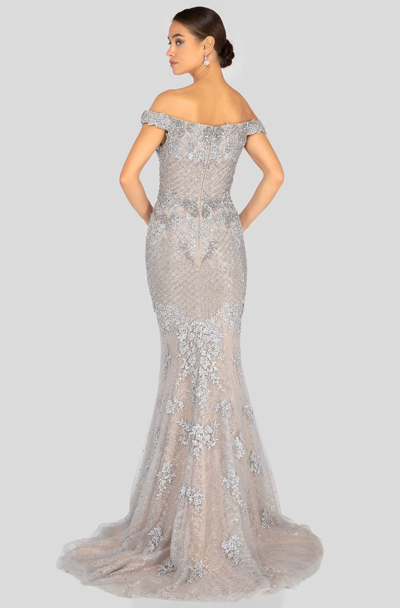 Terani Couture - 1913GL9586 Embellished Off-Shoulder Trumpet Dress Special Occasion Dress