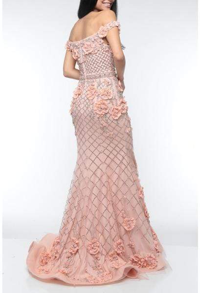 Terani Couture - 1922GL0682 Floral Embellished Off-Shoulder Dress Pageant Dresses