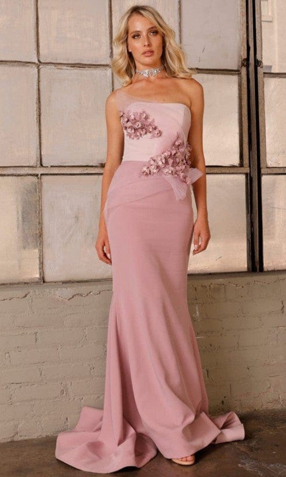 Terani Couture 2011E2095 - Strapless Sheath Prom Dress Prom Dresses 00 / Pink Rose