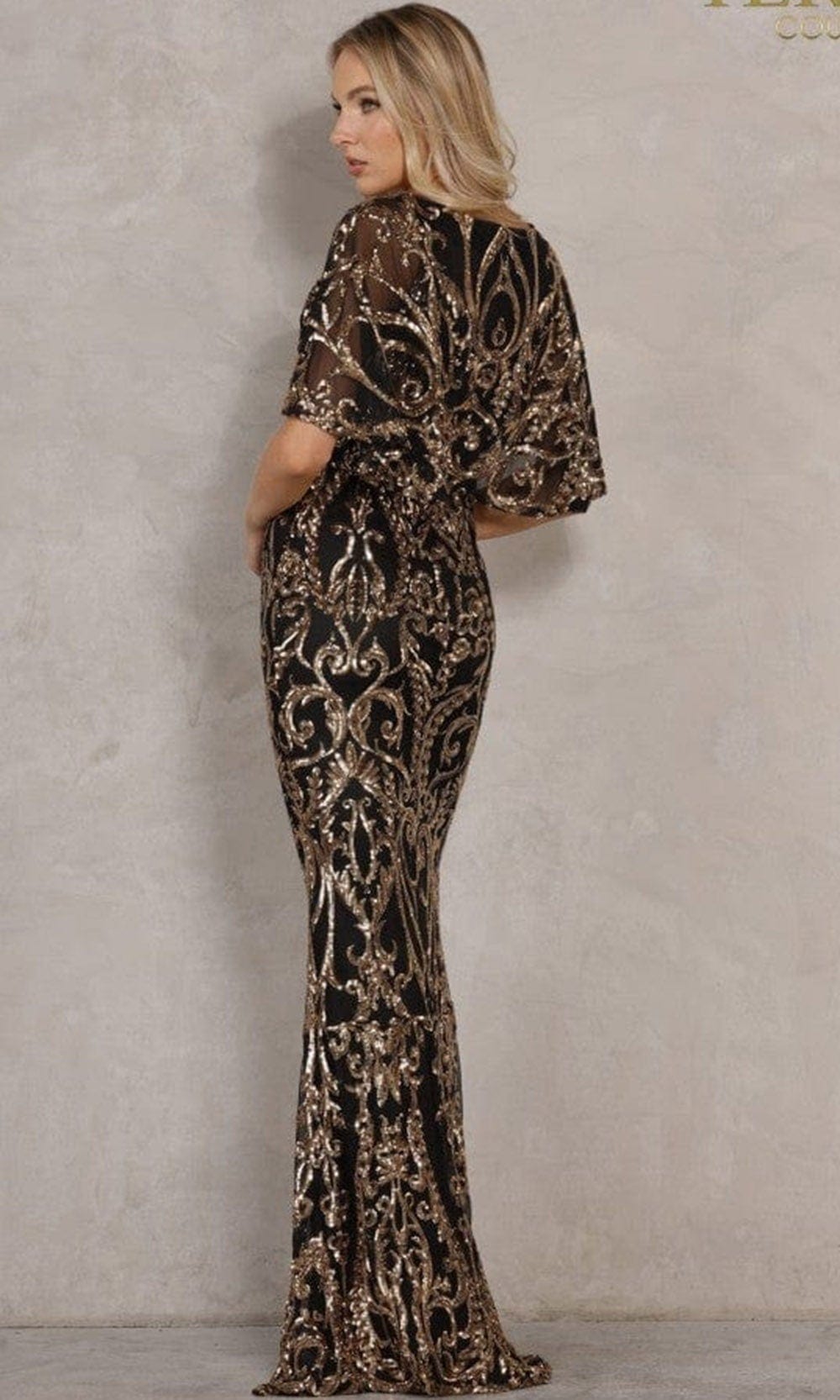 Terani Couture - 2011GL2186 Cape Sleeve Sheath Dress Special Occasion Dress