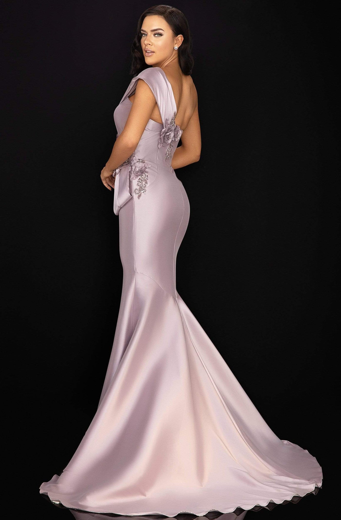 Terani Couture - 2011M2160 Beaded Floral Bodice Knot-Ornate Gown Mother of the Bride Dresses