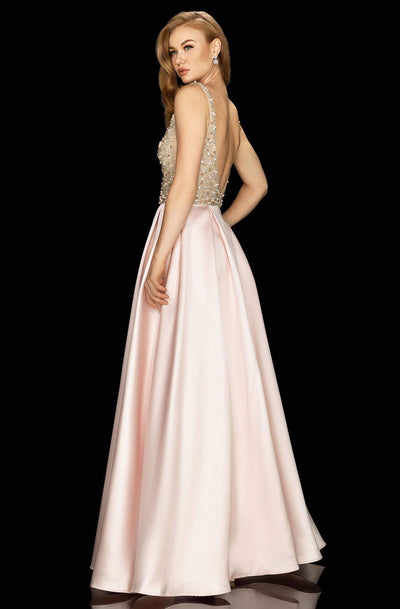 Terani Couture - 2011P1094 Embellished Deep V-neck Pleated A-line Gown Prom Dresses