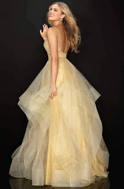 Terani Couture - 2011P1213 Crisscross Rendered Tiered A-Line Gown Prom Dresses