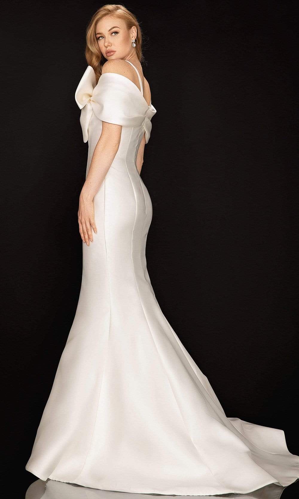 Terani Couture - 2012E2279 Bow Accented Mermaid Dress With Train Evening Dresses