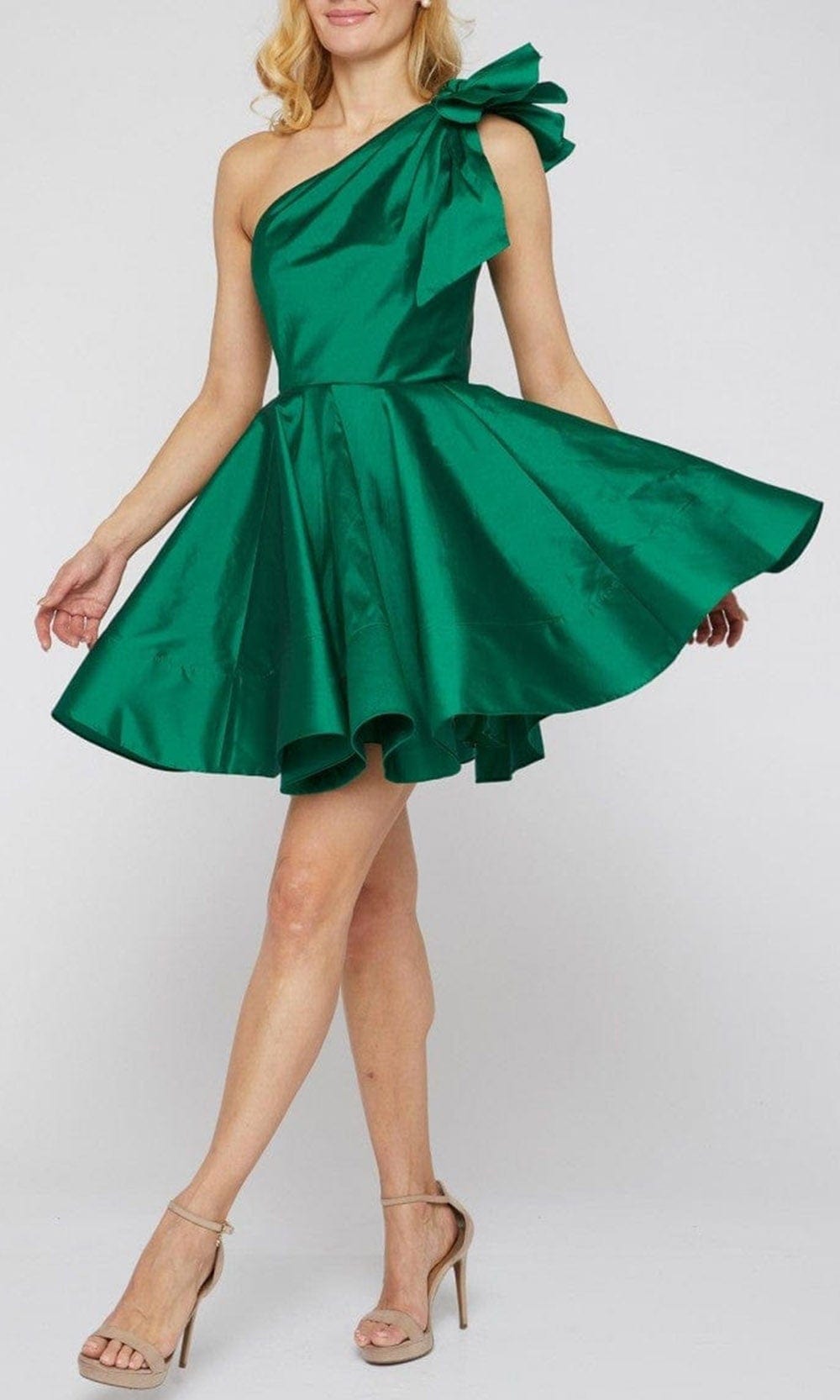 Terani Couture - 2012P1255 Bow Ornate A-Line Dress Special Occasion Dress 00 / Emerald