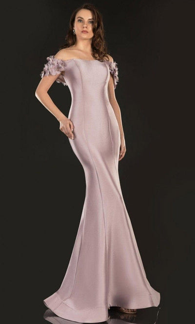 Terani Couture - 2021E2799 Floral Off Shoulder Long Gown Special Occasion Dress 00 / Mauve