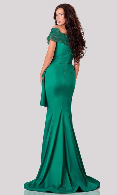 Terani Couture - 2111M5255 Embroidered Off Shoulder Trumpet Dress Evening Dresses