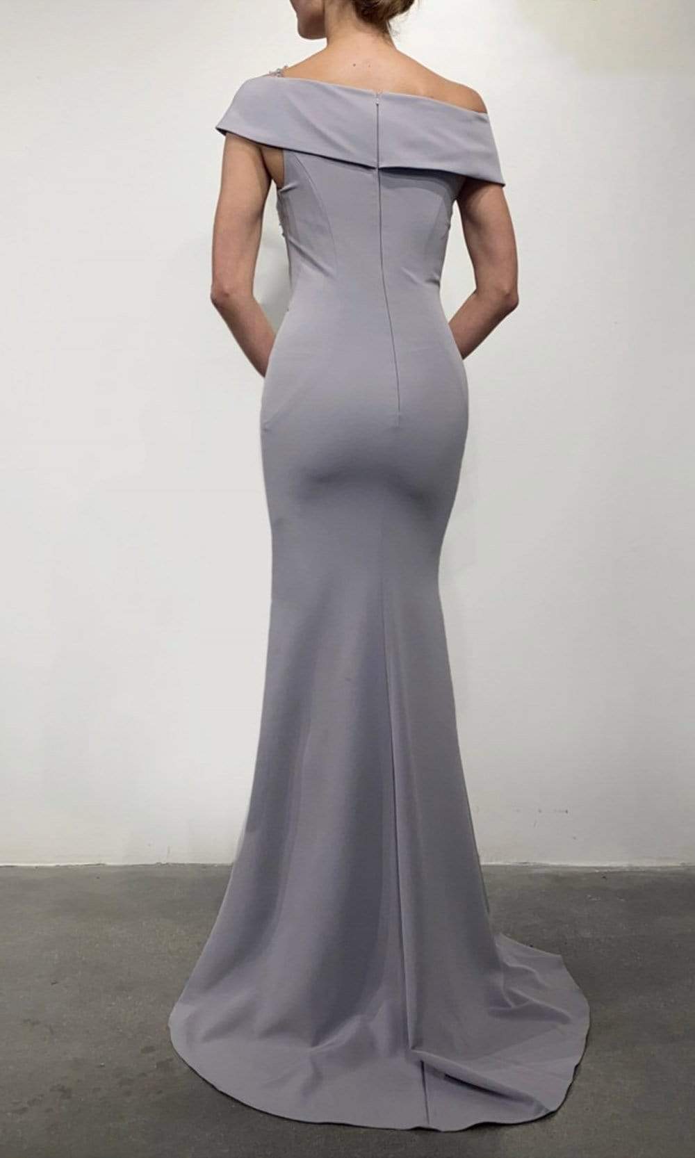 Terani Couture - 2111M5289 Beaded Asymmetric Trumpet Dress Mother of the Bride Dresses