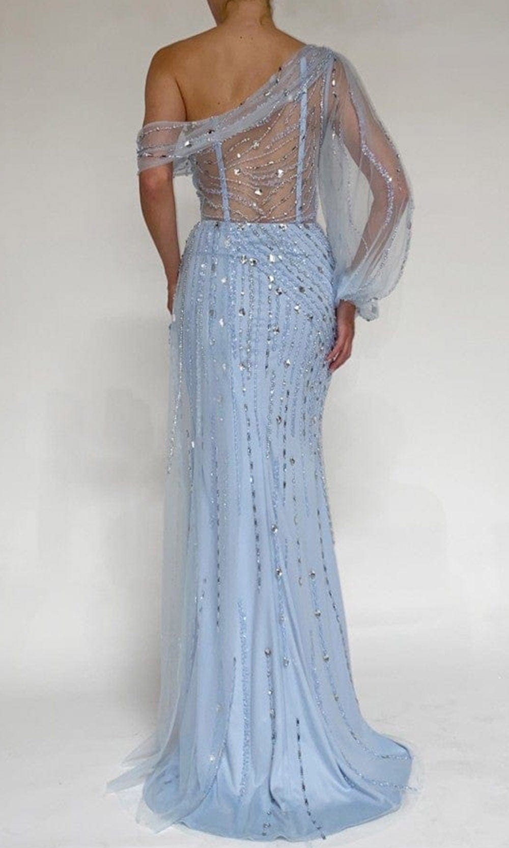 Terani Couture - 2111P4007 Split Long Sleeve Sheath Gown Special Occasion Dress