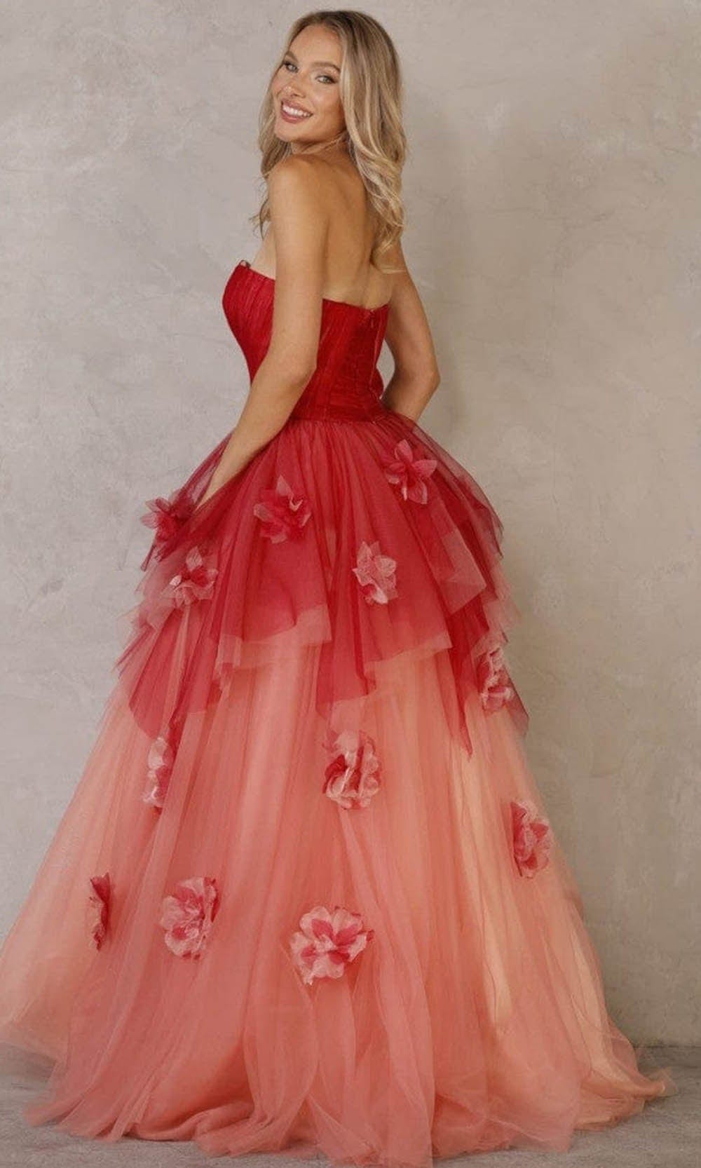 Terani Couture - 2111P4103 Floral Ornate Tulle Gown Special Occasion Dress