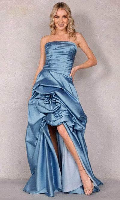 Terani Couture 2111P4270 - Strapless Ruffle A-Line Evening Gown Evening Dressses 0 / Slate