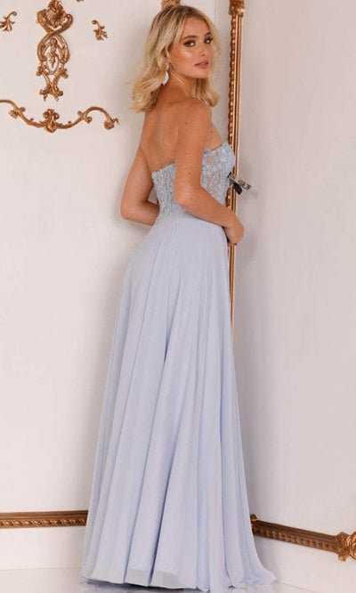 Terani Couture - 2215P0026 Sheer Corset Gown with Slit Prom Dresses