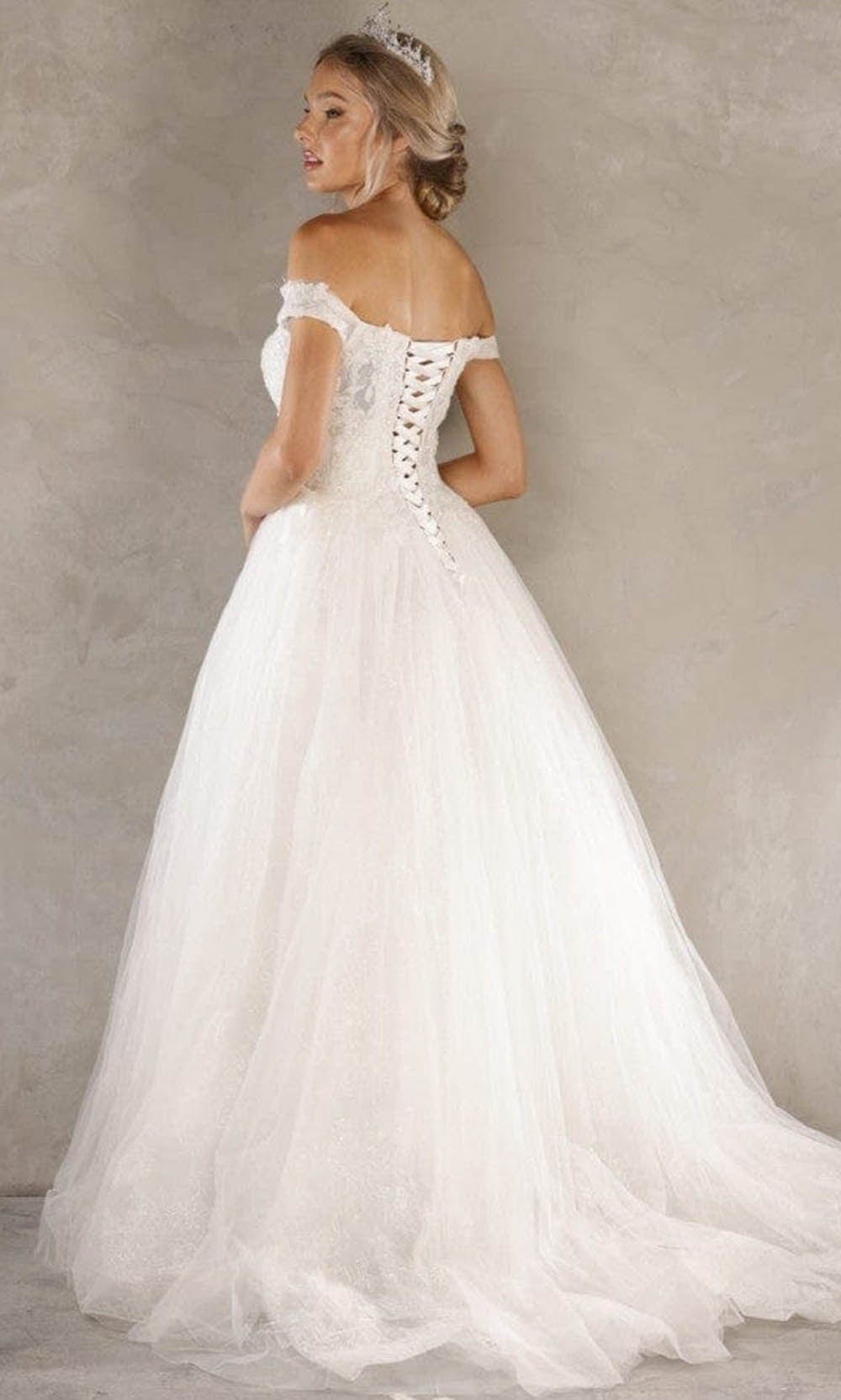 Terani Couture - 2215P0034 Off Shoulder Applique Bridal Gown Bridal Dresses